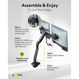goobay Dual Monitor Mount Office, Support de moniteur Noir