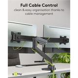 goobay Dual Monitor Mount Office, Support de moniteur Noir