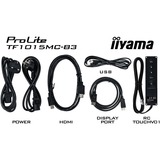 iiyama ProLite TF1015MC-B3 10.1" Moniteur tactile Noir, 1x DisplayPort, 1x HDMI, 1x VGA, 1x RJ-45