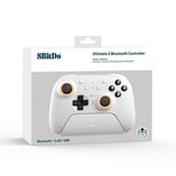 8BitDo Ultimate 2 Wireless BT white, Manette de jeu Blanc, PC, Switch 2, Bluetooth / USB-C / 2,4 GHz