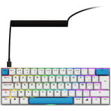 Sharkoon SKILLER SGK50 S4 Gen2 PBT, clavier gaming Blanc, Layout BE, Gateron G Pro 3.0 Yellow, BE Layout, Gateron G Pro 3.0 Yellow, RGB LED, Hot-swappable, 60%