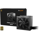 be quiet! Pure Power 12 | Alimentation ATX 3.1, 80 Plus Gold alimentation  650 watt Noir, 2x PCIe, 80 Plus Gold, 650 W, 100 - 240 V, 720 W, 50/60 Hz, 10 A, 5 A