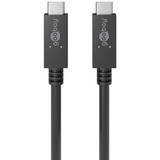 goobay Câble de charge et de synchronisation USB-C PD 100W Noir, 0,5 mètre