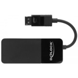 DeLOCK DisplayPort 1.4 > 3x HDMI MST, Repartiteur HDMI Noir, 0,125 mètre