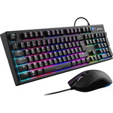 Sharkoon SKILLER SGB15 set de bureau Noir, Layout BE (AZERTY), Rubberdome, 100%, filaire (1,8 m), 2x USB