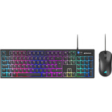 Sharkoon SKILLER SGB15 set de bureau Noir, Layout BE (AZERTY), Rubberdome, 100%, filaire (1,8 m), 2x USB