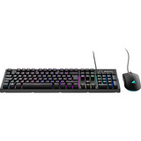 Sharkoon SKILLER SGB15 set de bureau Noir, Layout BE (AZERTY), Rubberdome, 100%, filaire (1,8 m), 2x USB