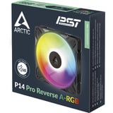 ARCTIC ARCTIC P14 Pro Reverse A-RGB ventilateur de boîtier Noir, 140 x 140 x 30 mm, PWM, 140 x 140 x 30 mm, PWM