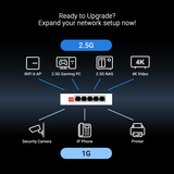 ASUS Switch non géré 5 ports 2,5 G Blanc, Hub réseau domestique, Répartiteur Ethernet pour bureau, Plug and Play, Fonctionnement silencieux