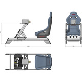 Res-Tech Smart Cockpit + GT Seat, Simulateur de course Noir/gris, Profilé aluminium