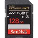 SanDisk Extreme PRO SDXC 128 Go, Carte mémoire Noir, UHS-I, Classe 10, U3, V30