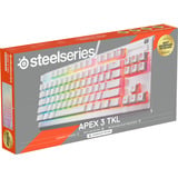 SteelSeries Apex 3 TKL RGB clavier gaming Blanc, Layout US (QWERTY), SteelSeries Whisper-Quiet, 80% (TKL)