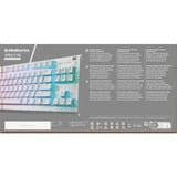 SteelSeries Apex 3 TKL RGB clavier gaming Blanc, Layout US (QWERTY), SteelSeries Whisper-Quiet, 80% (TKL)