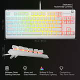 SteelSeries Apex 3 TKL, clavier gaming Blanc, Layout États-Unis, SteelSeries Whisper-Quiet, US layout, SteelSeries Whisper-Quiet, RGB LED, TKL