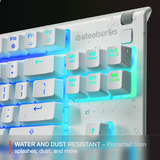 SteelSeries Apex 3 TKL, clavier gaming Blanc, Layout États-Unis, SteelSeries Whisper-Quiet, US layout, SteelSeries Whisper-Quiet, RGB LED, TKL