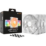 be quiet! Light Wings LX PWM ventilateurs de boîtier RGB  Blanc, 3 pièces, 140 x 140 x 25 mm, Pack de 3, Ventilateur, 14 cm, 1200 tr/min, 95 m³/h, Blanc