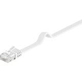 goobay Câble de raccordement RJ-45 U/UTP avec Cat.6 Blanc, 5 mètres, câble plat