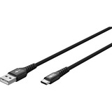 goobay Supersoft USB-C > USB-A 2.0, Câble Noir, 2 mètres