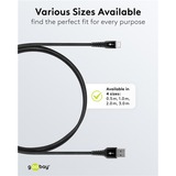goobay Supersoft USB-C > USB-A 2.0, Câble Noir, 2 mètres
