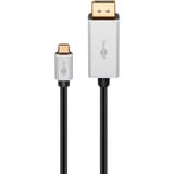 goobay USB-C 4.0 > DisplayPort, Câble Noir/Argent, 2 mètres