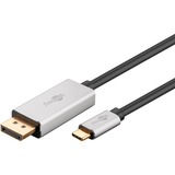 goobay USB-C 4.0 > DisplayPort, Câble Noir/Argent, 2 mètres