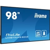 iiyama ProLite LH9875UHS-B2AG, Affichage public Noir, HDMI, DisplayPort, LAN, WiFi, USB, Audio, Android