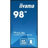 iiyama ProLite LH9875UHS-B2AG, Affichage public Noir, HDMI, DisplayPort, LAN, WiFi, USB, Audio, Android