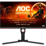 AOC U27G3X/BK 27" 4K UHD Moniteur gaming  Noir/Rouge, 2x HDMI, 1x DisplayPort, 160Hz