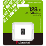 Kingston Canvas Select Plus 128 GB MicroSDXC, Carte mémoire Noir, UHS-I U1, Class 10, V10
