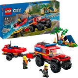 LEGO City - Le camion de pompiers 4x4 et le canot de sauvetage, Jouets de construction 60412