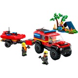 LEGO City - Le camion de pompiers 4x4 et le canot de sauvetage, Jouets de construction 60412