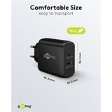 goobay 65W GaN USB-C PD Dual Fast Charger, Chargeur Noir