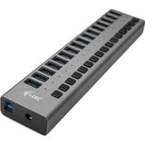 i-tec Hub de recharge USB 3.0 16 ports + adaptateur secteur, Hub USB Noir, Intérieure, Secteur, Gris