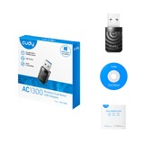 Cudy AC1300 Wi-Fi USB Adapter, Adaptateur WLAN Noir