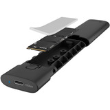 ICY BOX Spade Case 1806, Boîtier disque dur Noir, Boîtier externe M.2 NVMe, USB-C