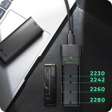 ICY BOX Spade Case 1806, Boîtier disque dur Noir, Boîtier externe M.2 NVMe, USB-C