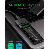ICY BOX Spade Case 1806, Boîtier disque dur Noir, Boîtier externe M.2 NVMe, USB-C