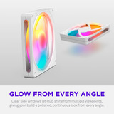 NZXT F140 RGB ventilateur de boîtier Blanc, 140 x 140 x 25 mm, PWM
