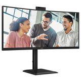 AOC CU34E4CW 34" Moniteur UltraWide incurvé Noir, 1x DisplayPort, 2x HDMI, 2x USB-C, 4x USB-A, 1x RJ-45, 120 Hz