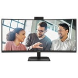 AOC CU34E4CW 34" Moniteur UltraWide incurvé  Noir, HDMI, DisplayPort, Audio, LAN, USB-C, Webcam