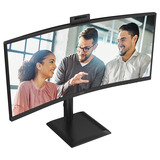AOC CU34E4CW 34" Moniteur UltraWide incurvé  Noir, HDMI, DisplayPort, Audio, LAN, USB-C, Webcam