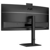 AOC CU34E4CW 34" Moniteur UltraWide incurvé  Noir, HDMI, DisplayPort, Audio, LAN, USB-C, Webcam