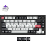 Keychron Q1 HE-H1Z QMK, clavier Noir, Layout DE, Gateron Double-Rail Magnetic Nebula, RGB led, 75%, Hot-swappable, Bluetooth, 2.4GHz