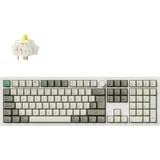 Keychron Q6 Max-P4Z QMK RGB clavier mécanique Blanc, Layout BE (AZERTY), Gateron Jupiter Banana, 100%, Hot-swappable, Bluetooth, 2.4GHz