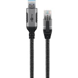 goobay Adaptateur réseau USB-A 3.2 Gen1 vers RJ-45, Carte réseau Noir/Argent, 5 mètres