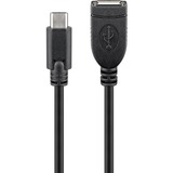 goobay USB-C > USB-A 2.0, Câble d'extension Noir, 0,2 mètre
