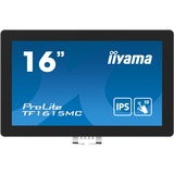 iiyama ProLite TF1615MC-B1 16" Moniteur tactile Noir, 1x DisplayPort, 1x HDMI, 1x VGA, 1x RJ-45