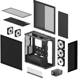 ARCTIC Xtender (Mirror Black) boîtier midi tower Noir | 2x USB-A | 1x USB-C | RGB | Verre Trempé