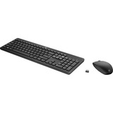 HP 230 set de bureau sans fil Noir, Layout BE (AZERTY), 100%, 1600 dpi