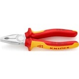 KNIPEX Pince universelle 03 06 180, Pinces Rouge/Jaune, chromée, isolées par gaines bi-matière, certifiées VDE